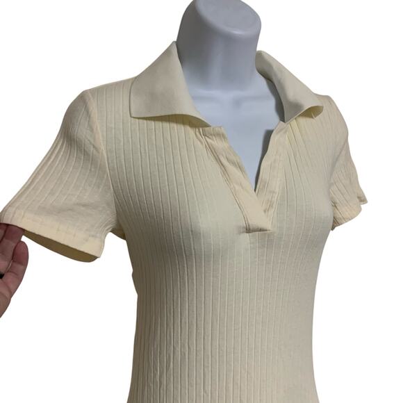 Shein Split Thigh Tie Backless Rib Knit Dress Womens Size S - Picture 3 of 9